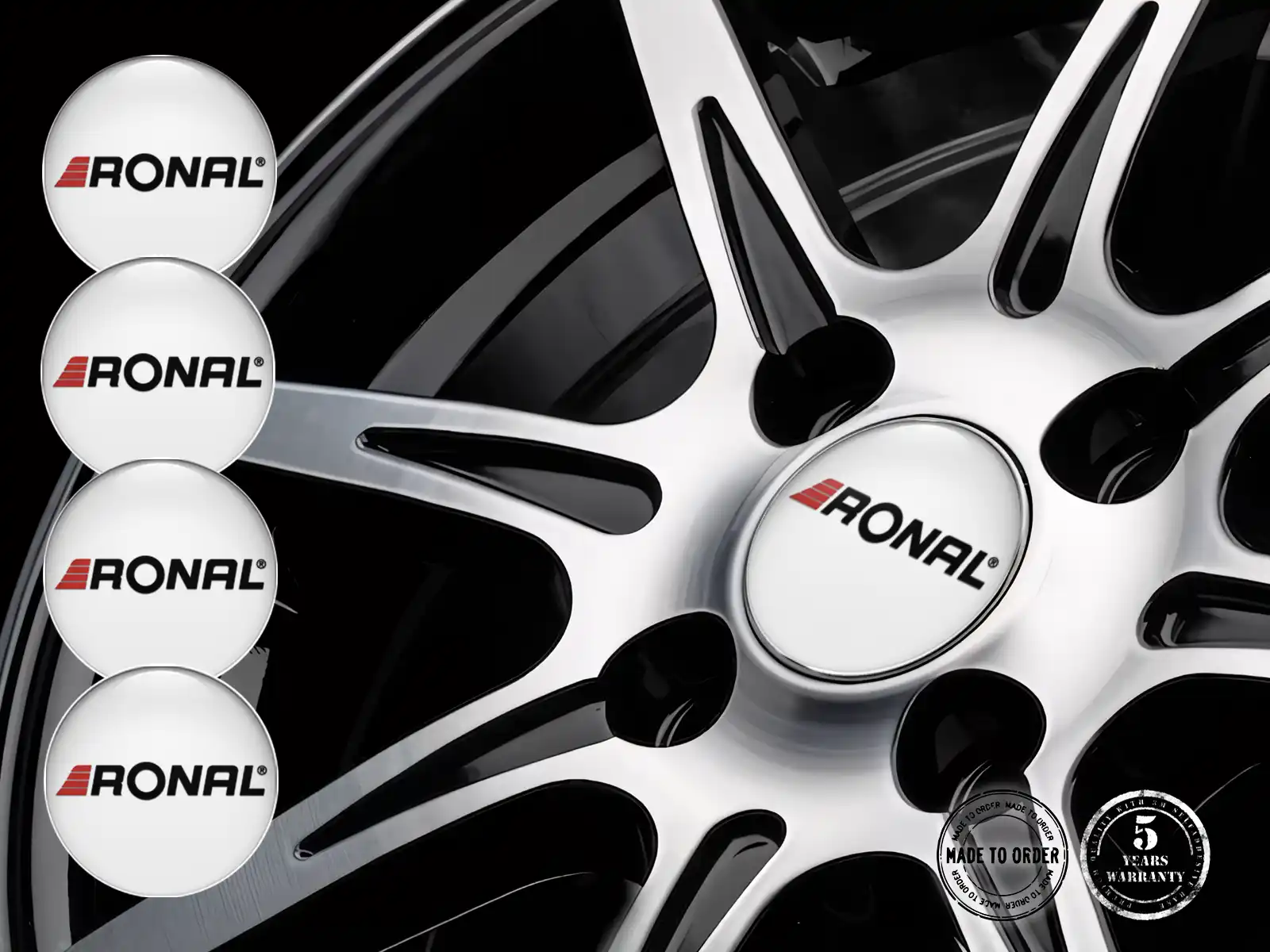 Ronal Felgenaufkleber für Autos Luxusgewölbte Logos